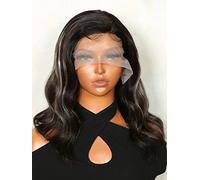 HBYLEE Perruques en dentelle humaine 13 x 4 x 1 Perruque de cheveux humains pour femme noire, couleur : 150 densité 33 x 4 x 1/Taille : 40,6 cm