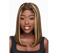 HBYLEE Perruques en dentelle humaine 13 x 5 x 1 partie T-Part raide pour femmes noires, couleur : densité 150 33 x 5 x 1/Taille : 30,5 x 30,5 cm