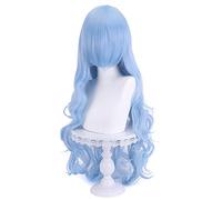 HBYLEE - Role Play Wig for Anime Date A Live Himekawa Hermit Cosplay Wig Long Wavy Blue Hair Wigs [Couleur : bleu]