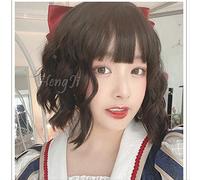 HBYLEE Uwowo Perruque courte bouclée pour cosplay, cheveux synthétiques résistants à la chaleur, perruque de fête animée, couleur : noir