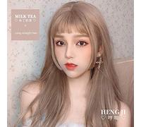 HBYLEE Uwowo Perruque de cosplay longue et droite au lait Lolita Hime Cut Wigs Cheveux synthétiques résistant à la chaleur Perruque de fête pour anime [Couleur : selon le plan]