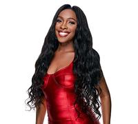 HBYLEE V-Part Perruque de cheveux humains bouclés extra longue pour femme, couleur : noir, taille : 71 cm, densité 150
