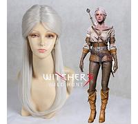 HBYLEE Wiedzmin Wild Hunt Perruque de chasseur de femmes Ciri Cosplay Jeu de rôle Argenté [Couleur : selon le plan]