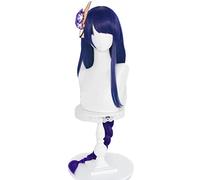 HBYLEE - Wig Anime Cosplay Game Genshin Impact Shogun Woman 100 cm de long Gradient Violet dégradé Perruques Cheveux synthétiques tressés Perruques Halloween Party Jeu de rôle [Couleur : dégradé]