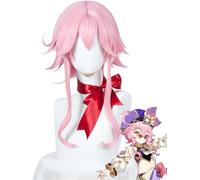HBYLEE Wig Anime Genshin Impact Dori Perruque de cosplay Rose Perruque pour Halloween + bonnet [Couleur unique]