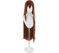 HBYLEE Wig Perruque de cosplay Anime Cosplay Brun et rouge Perruque longue droite pour porte de pierres Curisu + bonnet [couleur unique]