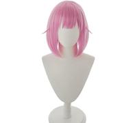 HBYLEE Wig Perruque de cosplay Anime Projet Sekai Scène colorée Cosplay Ootori Emu Rose Cheveux courts Jeu de rôle pour fête Halloween + bonnet de perruque [Couleur unique]