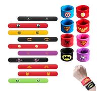 HBYMYDA 10Pcs Bracelets de Super-héros Super Heros Slap Bracelets pour Enfants Silicone Slap Bracelet Ensemble pour Fête Anniversaires Garçons et Filles