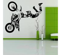 HBYUEHAN Autocollant Mural de moto cascadeur, autocollant en vinyle de course de vélo de saleté, chambre à coucher, salon, chambre d'adolescent, Art Mural