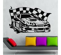 HBYUEHAN Autocollant mural de rallye de voiture de sport Cool, pour chambre à coucher, salon, chambre de garçon, décoration de garage, autocollant d'art mural