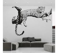 HBYUEHAN Autocollant Mural guépard, panthère animale couchée sur une branche, autocollant en vinyle pour salon, chambre d'adolescent, décoration créative pour la maison, Art Mural