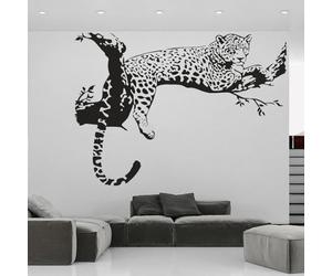 HBYUEHAN Autocollant Mural guépard, panthère animale couchée sur une branche, autocollant en vinyle pour salon, chambre d'adolescent, décoration créative pour la maison, Art Mural