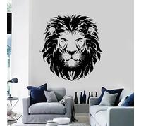 HBYUEHAN Autocollant mural tête de Lion créatif, autocollant en vinyle Animal Lion, chambre à coucher, salon, chambre d'enfants, décoration de maison, décalcomanie d'art mural