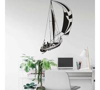 HBYUEHAN Cool Sailing Yacht Wall Sticker Voilier Conduite sur la Mer Vinyle Autocollant pour Garçons Filles Chambre Mode Intérieur et Extérieur Fun Papier Peint
