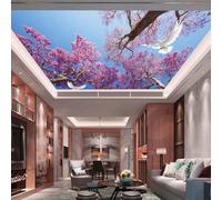 HBYUEHAN Papier peint photo 3D, toit de plafond, ciel bleu, paysage de grand arbre, affiche d'art de mode, papier peint mural de fond de salon