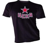 HC CSKA Moscow Khl Russian Professional Hockey T-Shirt Russia Tee O Neck Tee Black XL