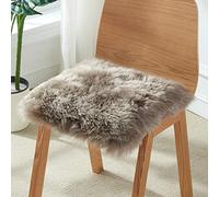 HC&WT Peau De Mouton Naturelle Carrée Coussin De Siège, Pure Fourrure De Laine Super Shaggy Car Coussin De Chaise Anti-dérapant Chaise De Bureau épaissir Tabouret Coussin (Marron,50x50cm(20x20inch))