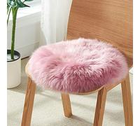 HC&WT Peau De Mouton Naturelle Ronde Coussin De Siège, Laine Pure Fourrure Mignonne Coussin De Chaise Cuir De Mouton De Luxe Coussin De Siège De Voiture De Conduite (E,Diamètre 45 cm (17,7 Pouces))
