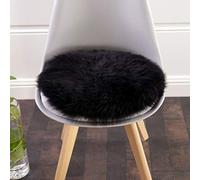 HC&WT Peau De Mouton Ronde Coussin De Siege, Fourrure De Luxe Uper Soft Couverture De Siège De Voiture Tapis De Bureau en Laine Naturelle Antidérapante Coussin De Chaise