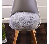 HC&WT Peau De Mouton Ronde Coussin De Siege, Fourrure De Luxe Uper Soft Couverture De Siège De Voiture Tapis De Bureau en Laine Naturelle Antidérapante Coussin De Chaise