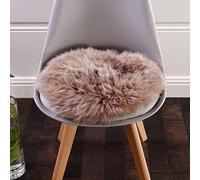 HC&WT Peau De Mouton Ronde Coussin De Siege, Fourrure De Luxe Uper Soft Couverture De Siège De Voiture Tapis De Bureau en Laine Naturelle Antidérapante Coussin De Chaise