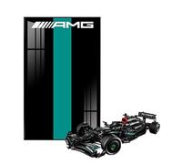 HCAEIOFJ Panneau mural décoratif en acrylique transparent pour Lego Technic 42171 Compatible avec Mercedes-AMG F1 W14 E Performance Lego Support mural décoratif pour voiture (panneau mural uniquement)