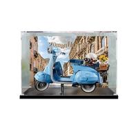 HCAEIOFJ Vitrine en acrylique transparent pour icônes Lego 10298 applicable pour scooter Vespa 125 (vitrine uniquement) (fond noir + fond)