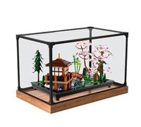 HCAEIOFJ Vitrine en acrylique transparent pour icônes Lego 10315 Applicable pour jardin tranquille et botanique Zen Boîte cadeau (vitrine uniquement) (fond en bois + bord en alliage)