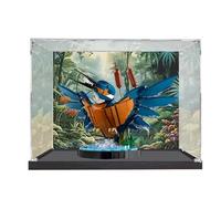 HCAEIOFJ Vitrine en acrylique transparent pour icônes Lego 10331 - Convient pour martin-pêcheur - Boîte de présentation anti-poussière (vitrine uniquement) (fond noir + fond)