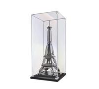 HCAEIOFJ Vitrine en acrylique transparent pour Lego 21019 compatible avec la tour Eiffel (vitrine uniquement) (fond noir)