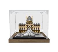 HCAEIOFJ Vitrine en acrylique transparent pour Lego Architecture 21024 - Applicable pour boîte de présentation conçue par Louvre (vitrine uniquement) (fond en bois 2)