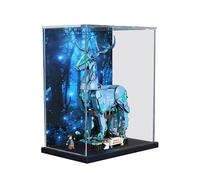 HCAEIOFJ Vitrine en acrylique transparent pour Lego HP 76414 Applicable pour Expecto Patronum Toy Box Gift (vitrine uniquement) (fond noir + fond)