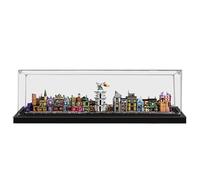 HCAEIOFJ Vitrine en acrylique transparent pour Lego HP 76444 Compatible avec Diagon Alley Wizarding Shops Boîte cadeau (vitrine uniquement) Fond noir 2 mm