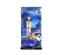 HCAEIOFJ Vitrine en acrylique transparent pour Lego Ideas 21335 Boîte de présentation conçue pour le phare motorisé Cadeau (uniquement la vitrine) (fond et arrière-plan noirs)
