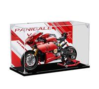 HCAEIOFJ Vitrine en acrylique transparent pour Lego Technic 42107 compatible avec Ducati Panigale V4 R Moto (vitrine uniquement) (fond noir 2)