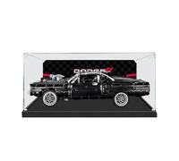 HCAEIOFJ Vitrine en acrylique transparent pour Lego Technic 42111 compatible avec La Dodge Charger de Dom (vitrine uniquement) (fond noir + fond 2)