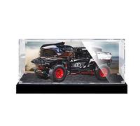 HCAEIOFJ Vitrine en acrylique transparent pour Lego Technic 42160 compatible avec Audi RS Q e-tron (vitrine uniquement) (fond noir + fond)