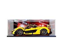 HCAEIOFJ Vitrine en acrylique transparent pour Lego Technic 42172 compatible avec McLaren P1 Hypercar (vitrine uniquement) (fond noir + fond)