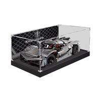 HCAEIOFJ Vitrine en acrylique transparent pour Lego Technic 42173 Compatible avec Koenigsegg Jesko Absolut Grey Race Car Boîte cadeau (vitrine uniquement) (fond noir + fond)