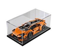 HCAEIOFJ Vitrine en acrylique transparent pour Lego Technic 42196 Compatible avec Lamborghini Huracán Tecnica Orange (vitrine uniquement) (fond noir)