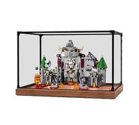 HCAEIOFJ Vitrine en acrylique transparent pour LegoSuper Mario 71423 - Convient pour le château de Bowser sec - Boîte d'expansion (vitrine uniquement) (fond en bois + bord en alliage)