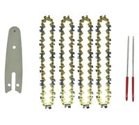 hcaioz Chaînes de tronçonneuse dorées 4 Pouces for la Coupe du Bois, Mini-chaînes en Acier 1/4" à 28 maillons, Accessoires Remplacement for tronçonneuses électriques dao.