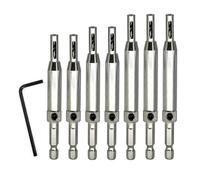 hcaioz Foret à charnière de porte centrage automatique en acier rapide, tige hexagonale 6,35 mm, 1/4", 1/3/4/7 pièces, 5/64, 7/64, 9/64, 11/64, 13/64, 1/4 pouce wsx.