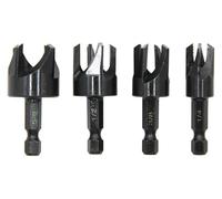 hcaioz Lot de 4 forets à bois manche hexagonal noir, type griffe, for le travail du, ouvre-trou for planches, ensemble d'outils forage wsx.