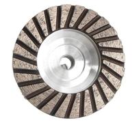 hcaioz Meule diamantée de 4 pouces, base en aluminium, outil abrasif turbo for béton, granit, sol, meulage grossier, filetage M14 fer.