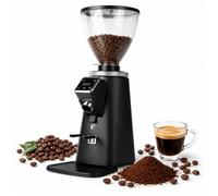 HCAUYNN Coffee Grinder Moulin à Café, Moulin Espresso Semi-Commercial avec Dosage Programmé, Meules Plates 64 mm, Chambre de Meules Quick-Release, 3 Couleurs Black