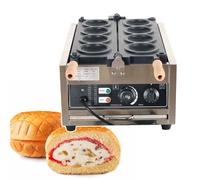 HCAUYNN Gaufrier électrique Rond à pièces, avec revêtement antiadhésif et Thermostat Manuel, pour la Maison, la Famille, Les collations ou Les Desserts