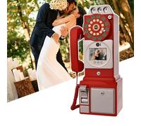 HCAUYNN Livre d'or Mural pour Mariage, Enregistrement De Messages dans Une Cabine TéLéPhonique RéTro, Messages VidéO PersonnaliséS, 5 Niveaux De Luminosité Red