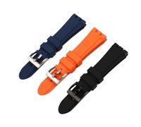 HCBBCEW Compatible avec le bracelet de rechange en silicone Swatch YVS420 YVS454 YVS423 419 413 406 400 420, accessoire montre caoutchouc for homme, 19 mm, 21(Orange-silver A,21mm)