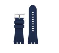 HCBBCEW Compatible avec le bracelet de rechange en silicone Swatch YVS420 YVS454 YVS423 419 413 406 400 420, accessoire montre caoutchouc for homme, 19 mm, 21(Blue-silver A,19mm)